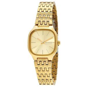 NWT Authentic Skagen Mellem Lille Quartz Gold Dial Women's Watch